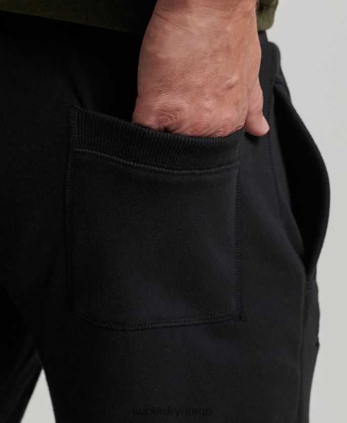 Superdry svart klær 86P46D276 vintage logobrodert jerseyshorts menn
