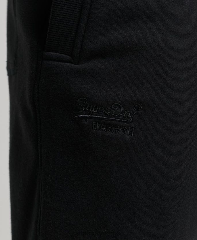 Superdry svart klær 86P46D276 vintage logobrodert jerseyshorts menn