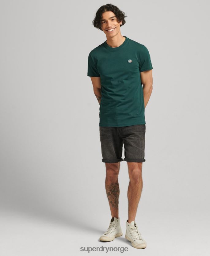 Superdry svart klær 86P46D280 vintage rett kort i økologisk bomull menn