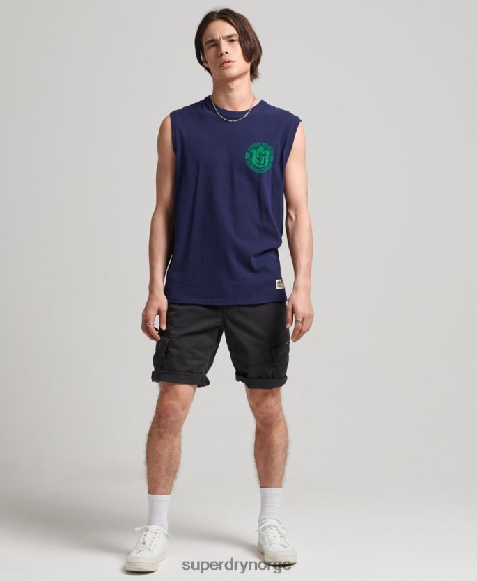 Superdry svart klær 86P46D284 cargo-shorts i økologisk bomull menn