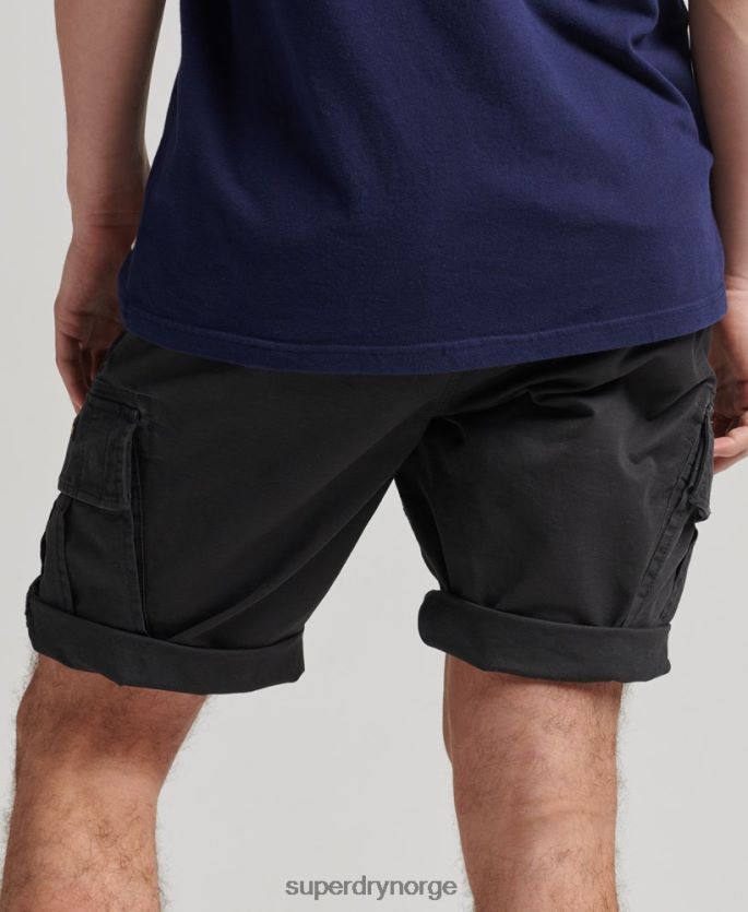 Superdry svart klær 86P46D284 cargo-shorts i økologisk bomull menn