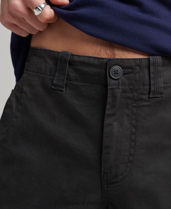 Superdry svart klær 86P46D284 cargo-shorts i økologisk bomull menn