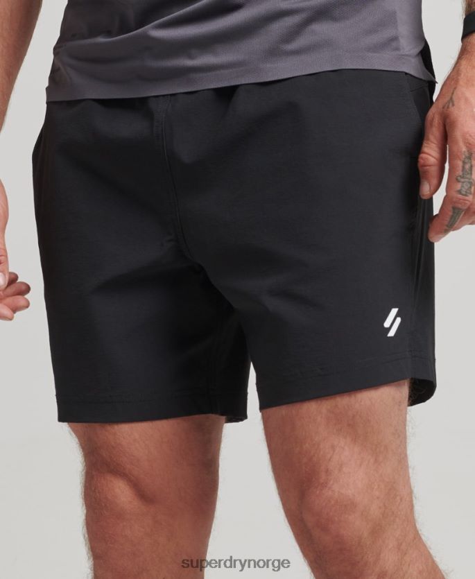 Superdry svart klær 86P46D285 kjernevevde multisportshorts menn