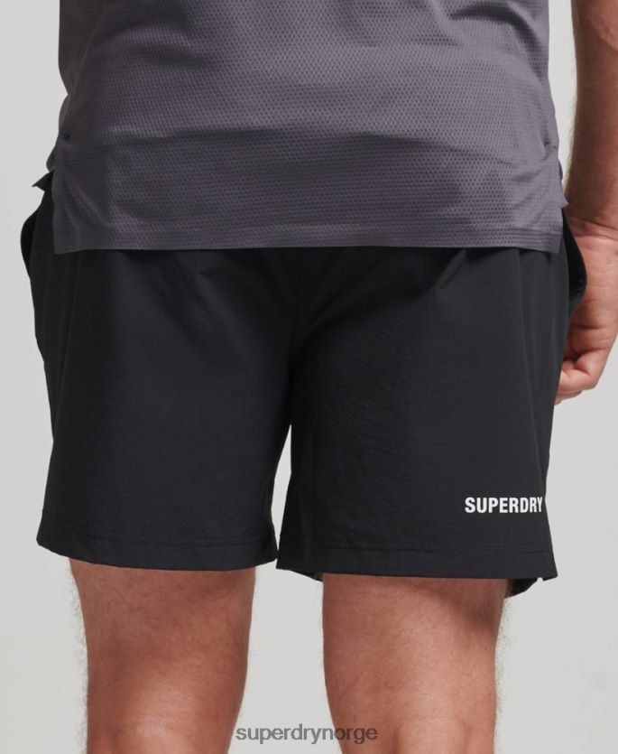 Superdry svart klær 86P46D285 kjernevevde multisportshorts menn