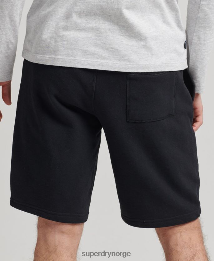 Superdry svart klær 86P46D326 jerseyshorts med vintage logo i økologisk bomull menn
