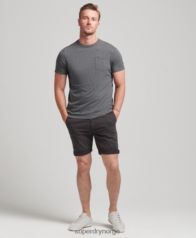 Superdry svart klær 86P46D348 chino-shorts i økologisk bomull menn