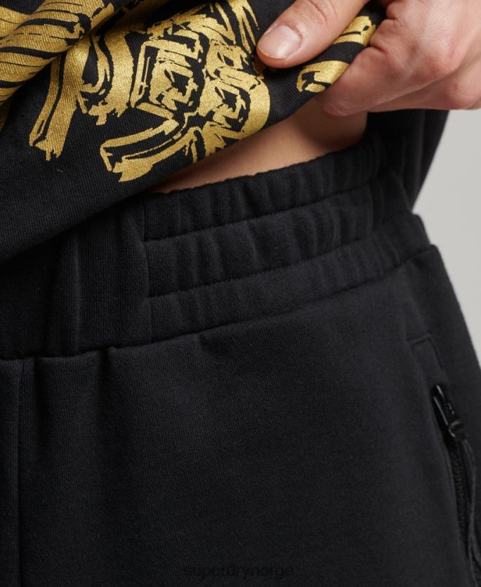 Superdry svart klær 86P46D354 x overflødig jerseyshorts menn