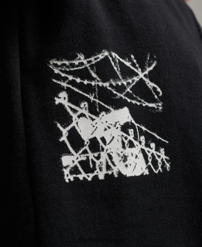 Superdry svart klær 86P46D354 x overflødig jerseyshorts menn