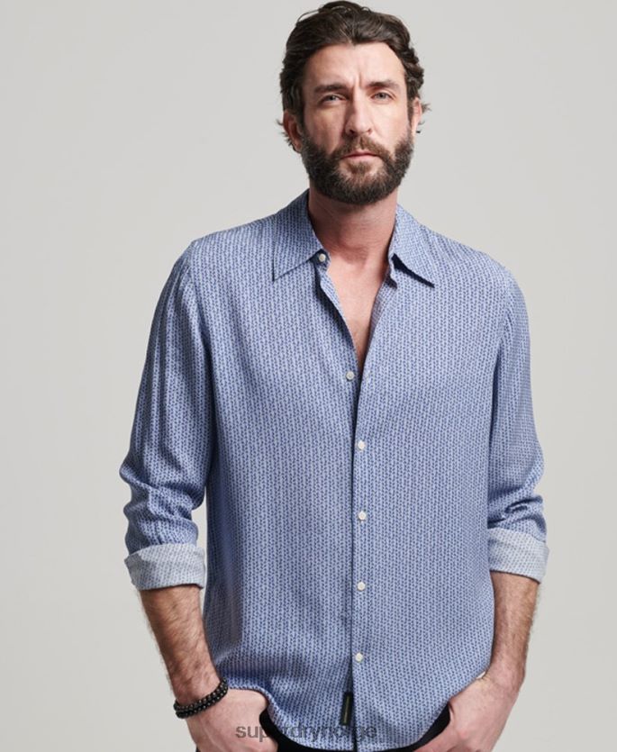 Superdry blå klær 86P46D180 70-talls skjorte menn