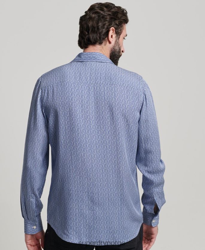 Superdry blå klær 86P46D180 70-talls skjorte menn