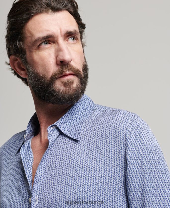 Superdry blå klær 86P46D180 70-talls skjorte menn