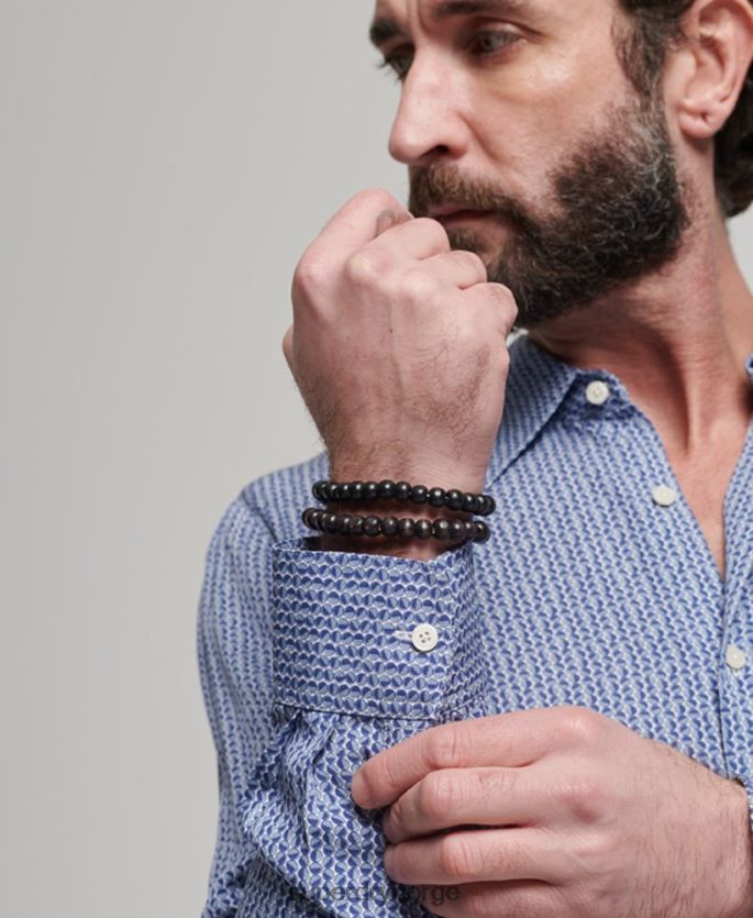 Superdry blå klær 86P46D180 70-talls skjorte menn