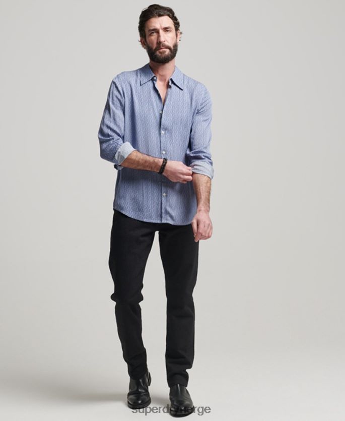 Superdry blå klær 86P46D180 70-talls skjorte menn