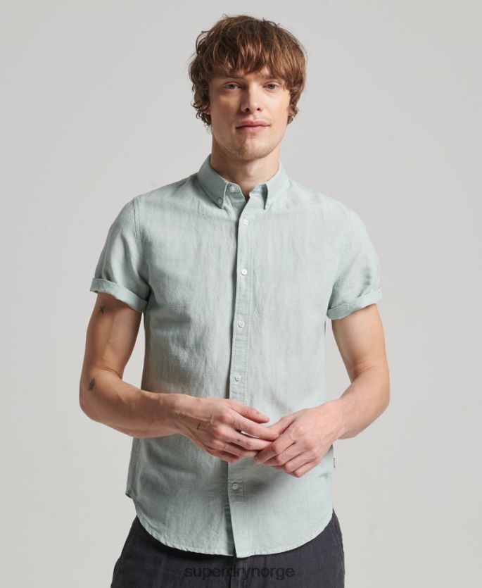 Superdry blå klær 86P46D202 skjorte med korte ermer i økologisk bomull menn