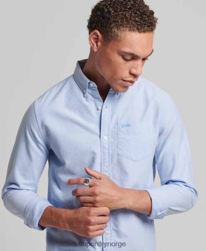 Superdry blå klær 86P46D208 vintage oxfordskjorte i økologisk bomull menn