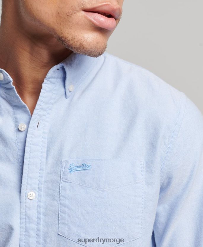 Superdry blå klær 86P46D208 vintage oxfordskjorte i økologisk bomull menn