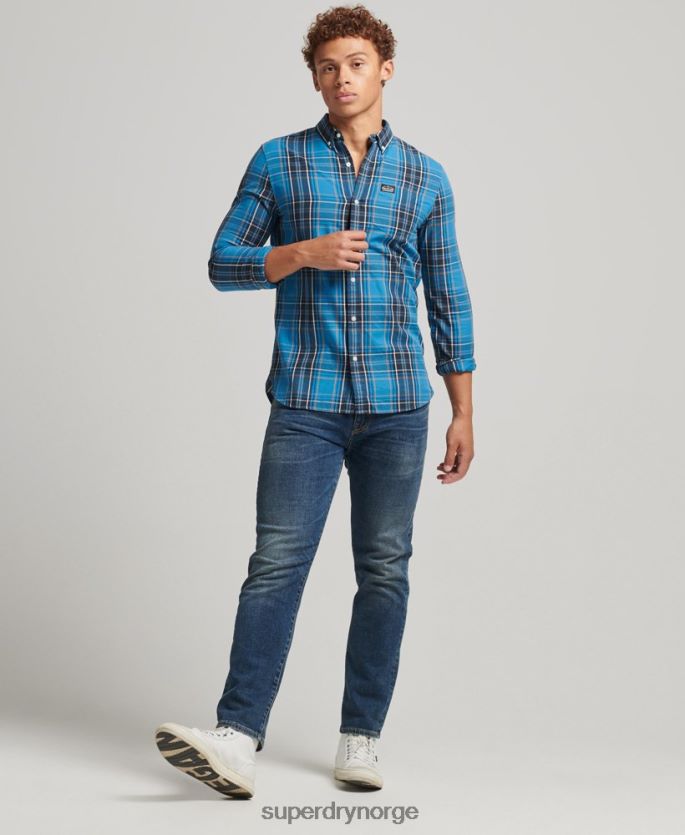 Superdry blå klær 86P46D214 kjøpmannsskjorte i bomull menn