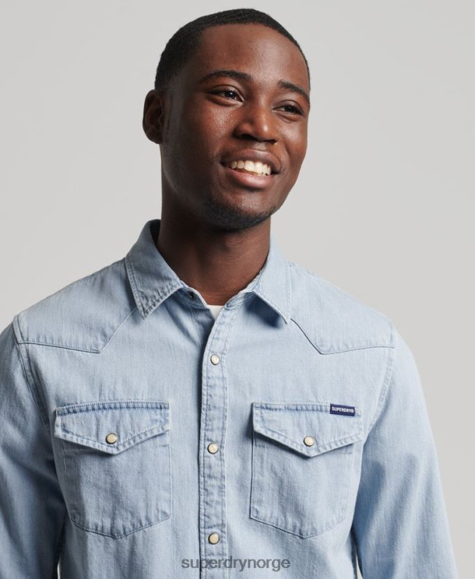 Superdry blå klær 86P46D218 vintage westernskjorte menn