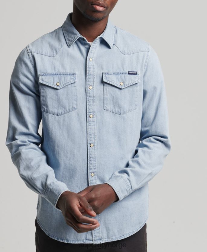 Superdry blå klær 86P46D218 vintage westernskjorte menn