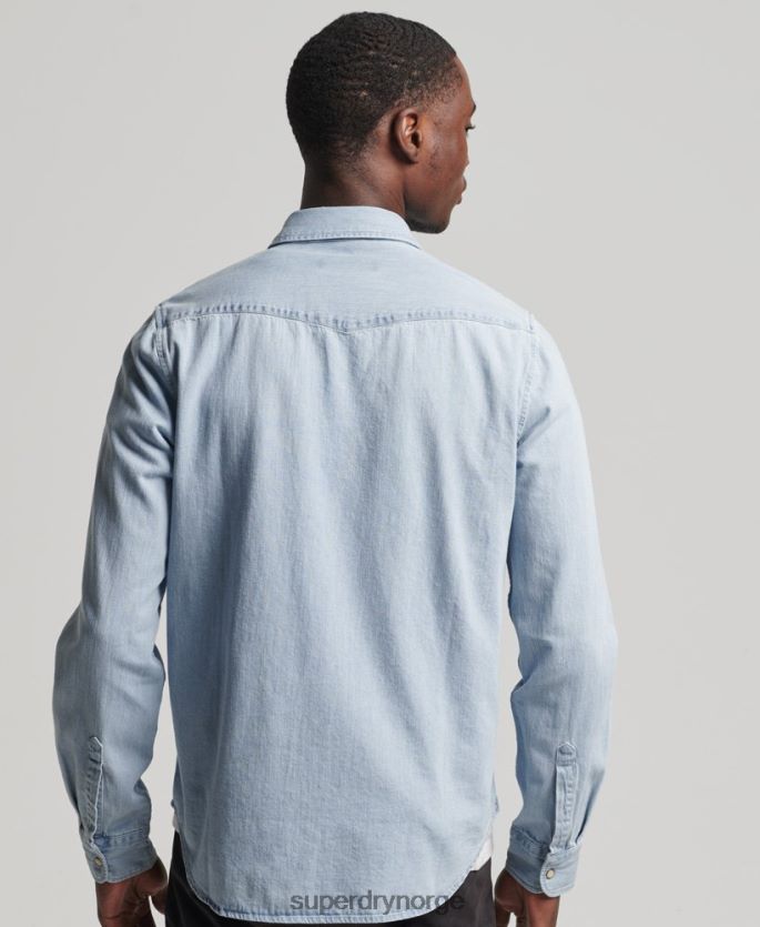Superdry blå klær 86P46D218 vintage westernskjorte menn