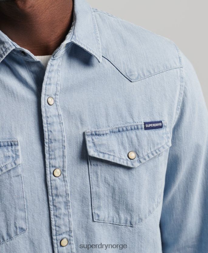 Superdry blå klær 86P46D218 vintage westernskjorte menn