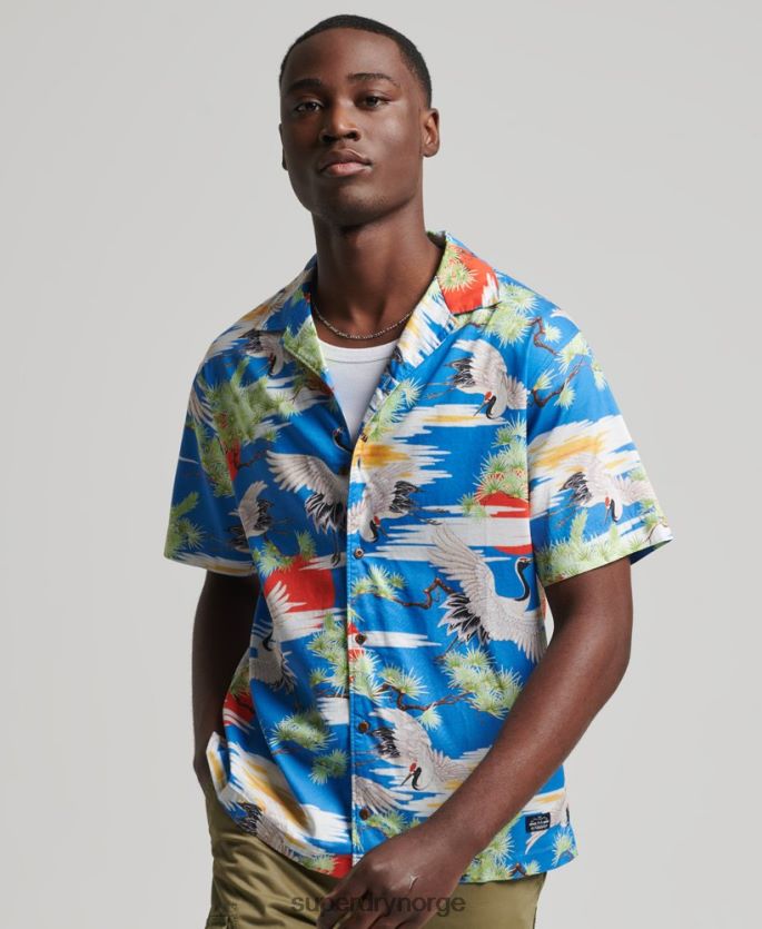 Superdry blå klær 86P46D222 vintage ærverdig skjorte menn