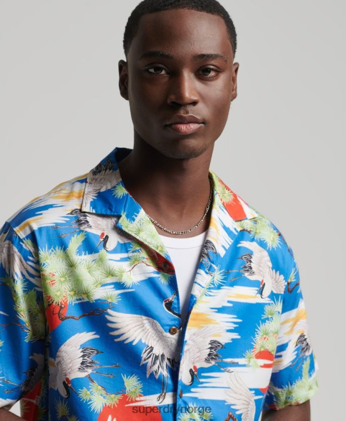 Superdry blå klær 86P46D222 vintage ærverdig skjorte menn