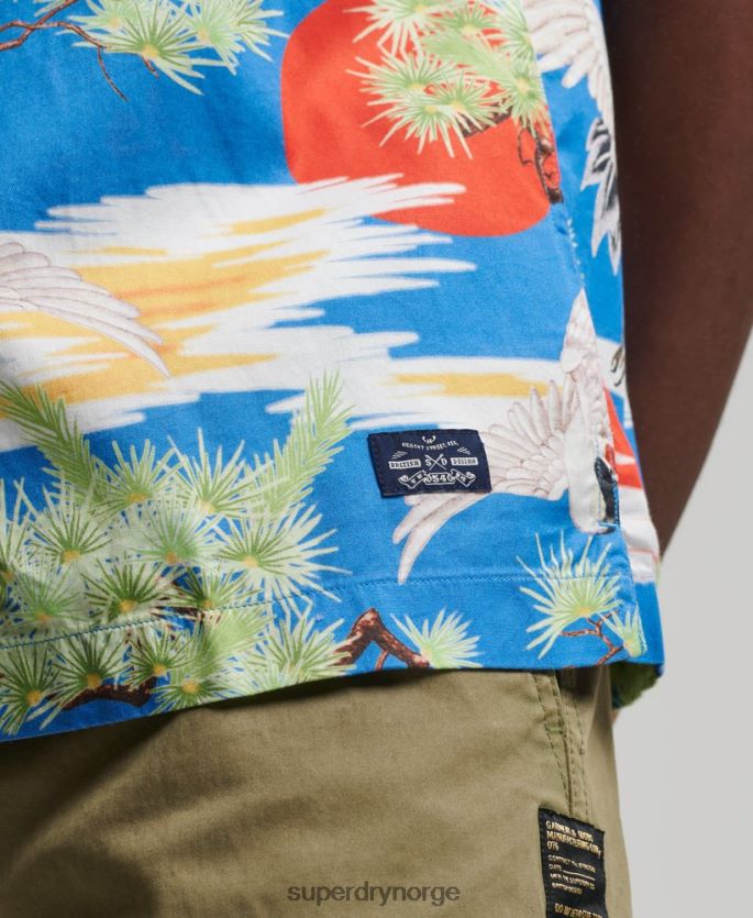 Superdry blå klær 86P46D222 vintage ærverdig skjorte menn