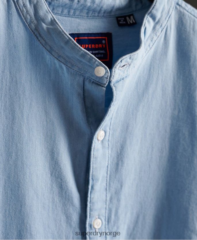 Superdry blå klær 86P46D242 klassisk twill lite bestefarskjorte menn