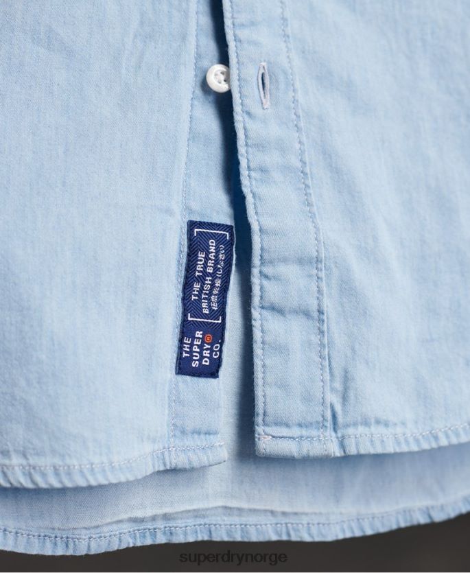 Superdry blå klær 86P46D242 klassisk twill lite bestefarskjorte menn