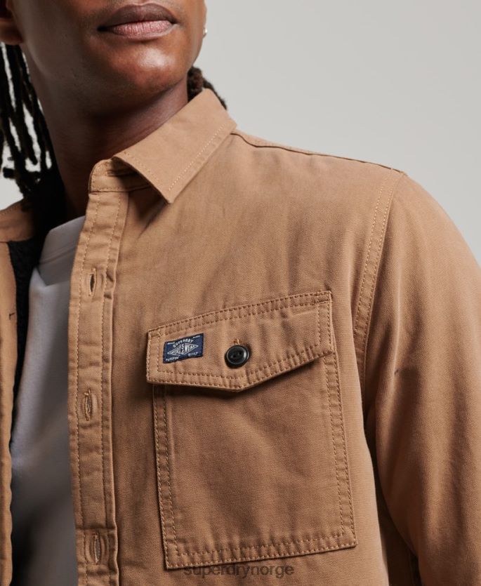 Superdry brun klær 86P46D166 borg foret møller overskjorte menn