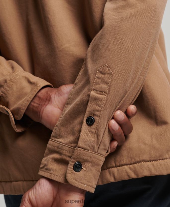 Superdry brun klær 86P46D166 borg foret møller overskjorte menn