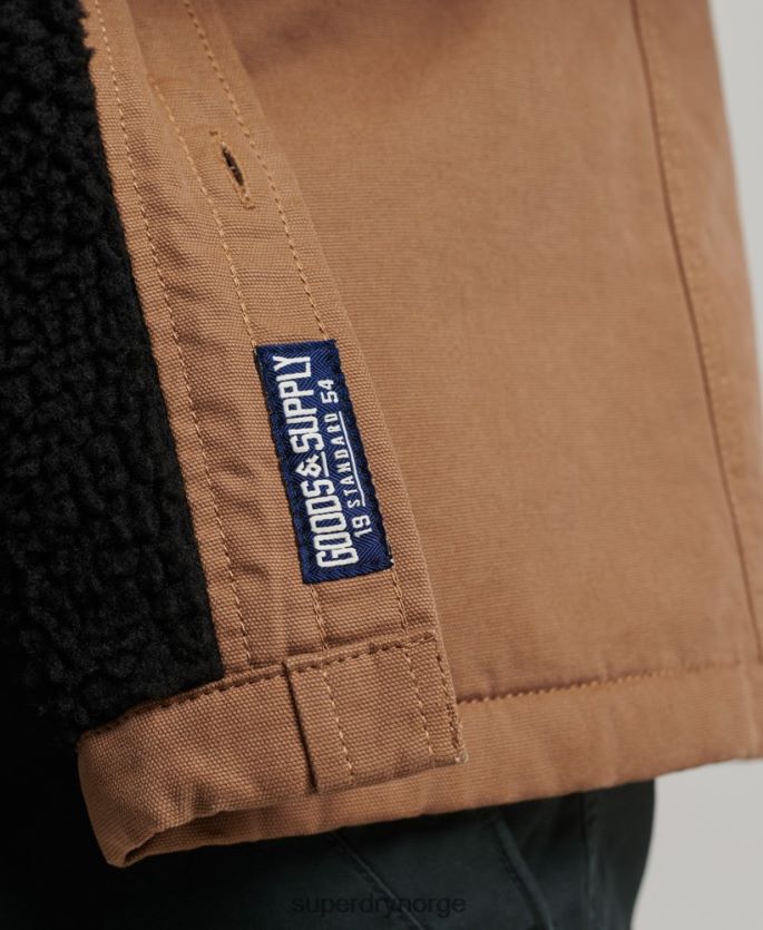 Superdry brun klær 86P46D166 borg foret møller overskjorte menn