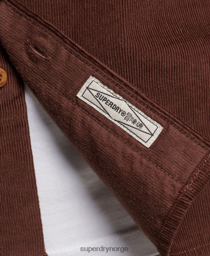 Superdry brun klær 86P46D224 trailsman cord skjorte menn