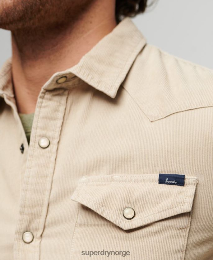Superdry brun klær 86P46D82 vintage cord westernskjorte menn