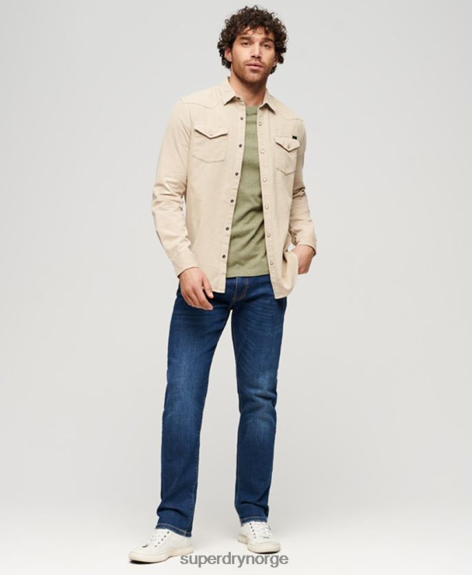 Superdry brun klær 86P46D82 vintage cord westernskjorte menn