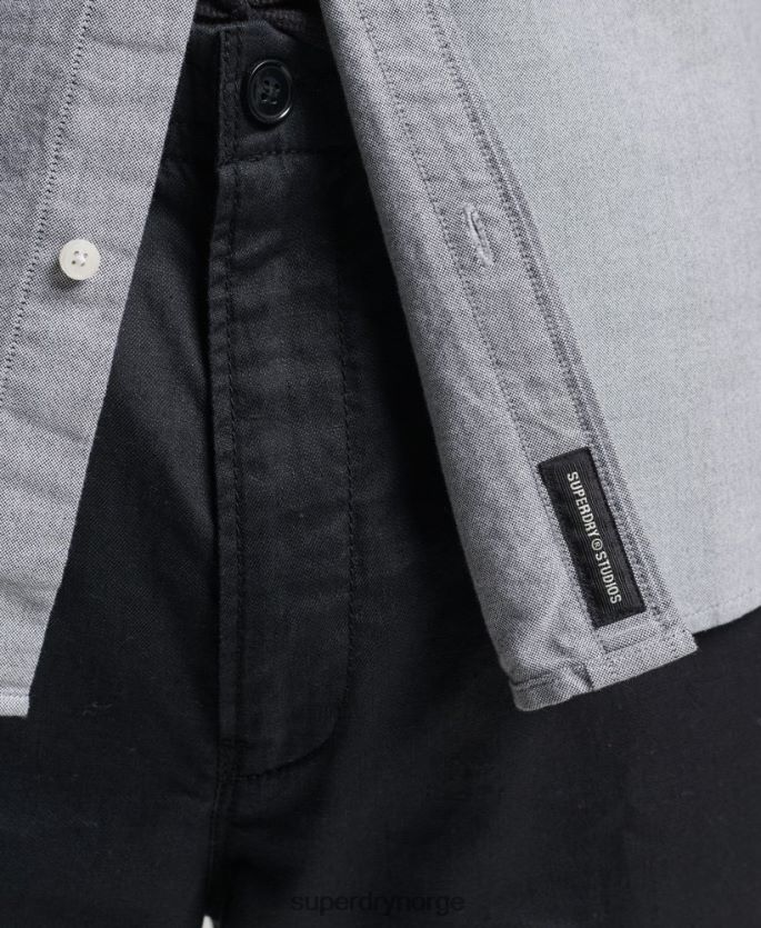 Superdry grå klær 86P46D217 uni oxford skjorte i økologisk bomull menn