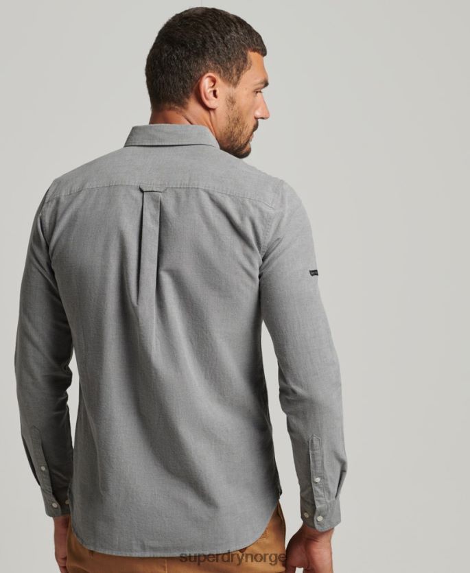 Superdry grå klær 86P46D6504 uni oxford skjorte i økologisk bomull menn