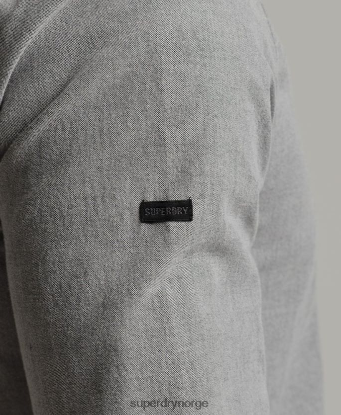 Superdry grå klær 86P46D6504 uni oxford skjorte i økologisk bomull menn