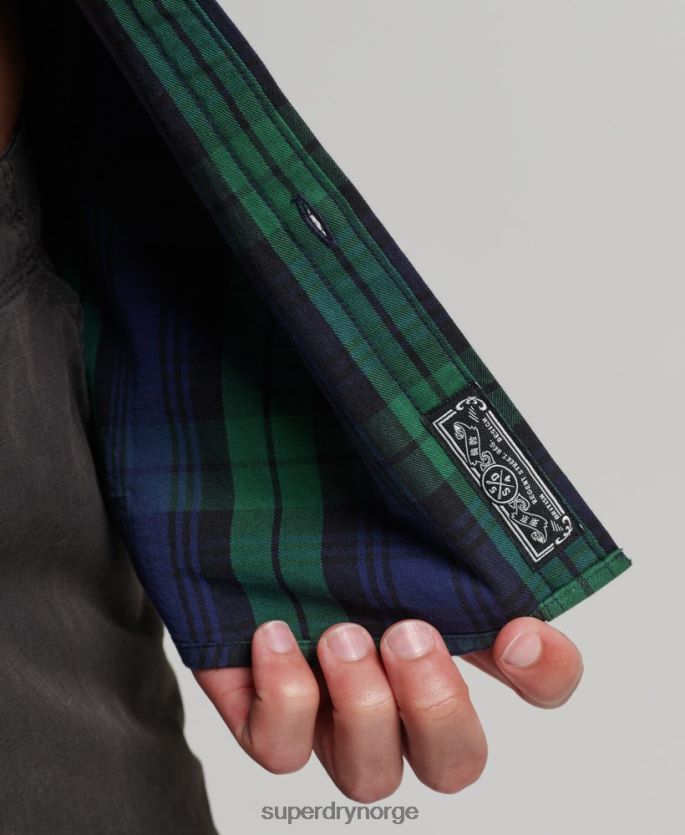 Superdry grønn klær 86P46D159 kjøpmannsskjorte i bomull menn