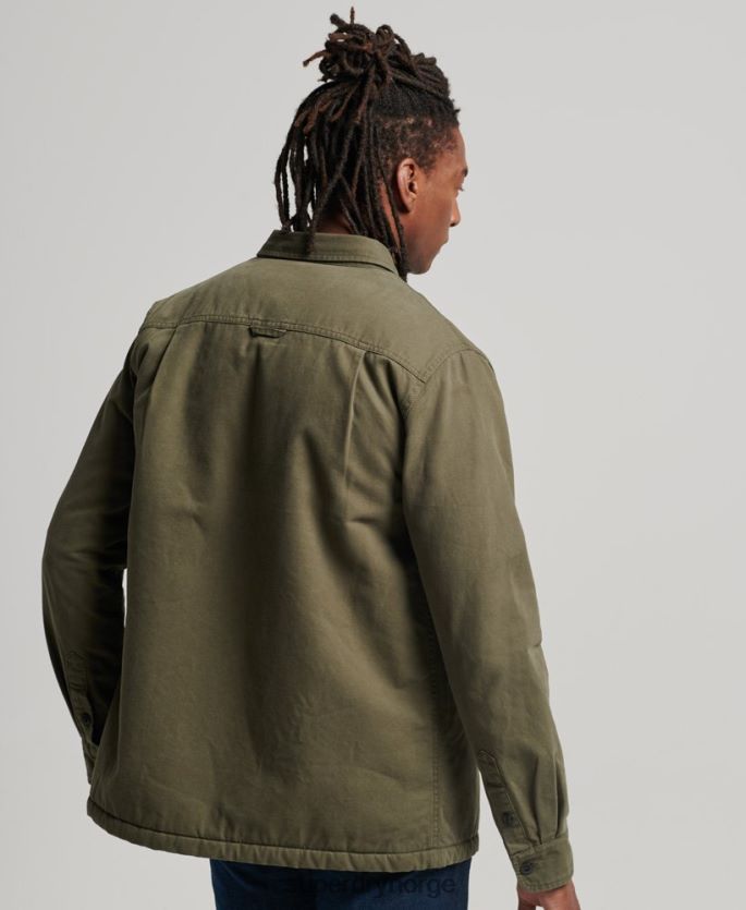 Superdry grønn klær 86P46D163 borg foret møller overskjorte menn