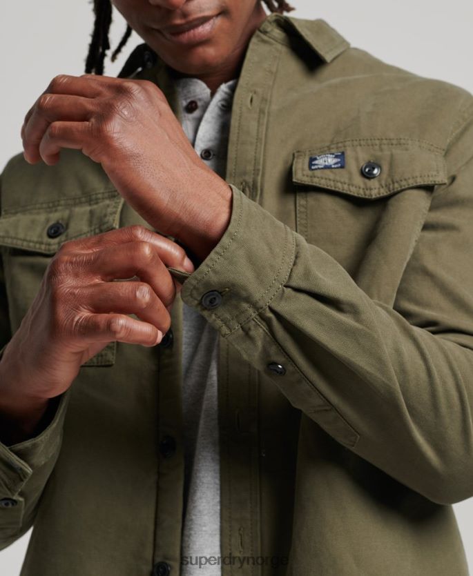 Superdry grønn klær 86P46D163 borg foret møller overskjorte menn