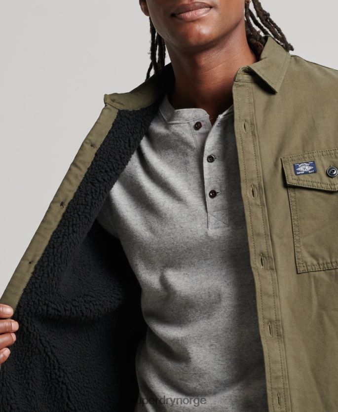 Superdry grønn klær 86P46D163 borg foret møller overskjorte menn