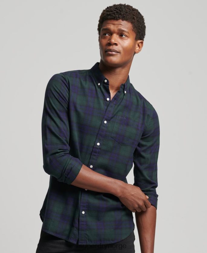 Superdry grønn klær 86P46D164 klassisk london skjorte med knapper menn