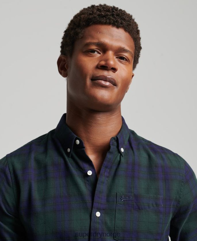 Superdry grønn klær 86P46D164 klassisk london skjorte med knapper menn