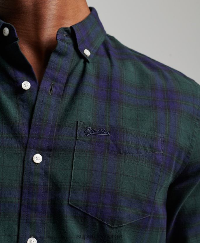 Superdry grønn klær 86P46D164 klassisk london skjorte med knapper menn