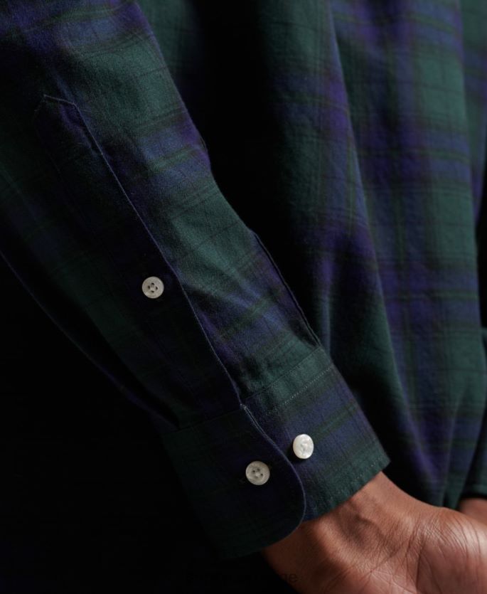 Superdry grønn klær 86P46D164 klassisk london skjorte med knapper menn