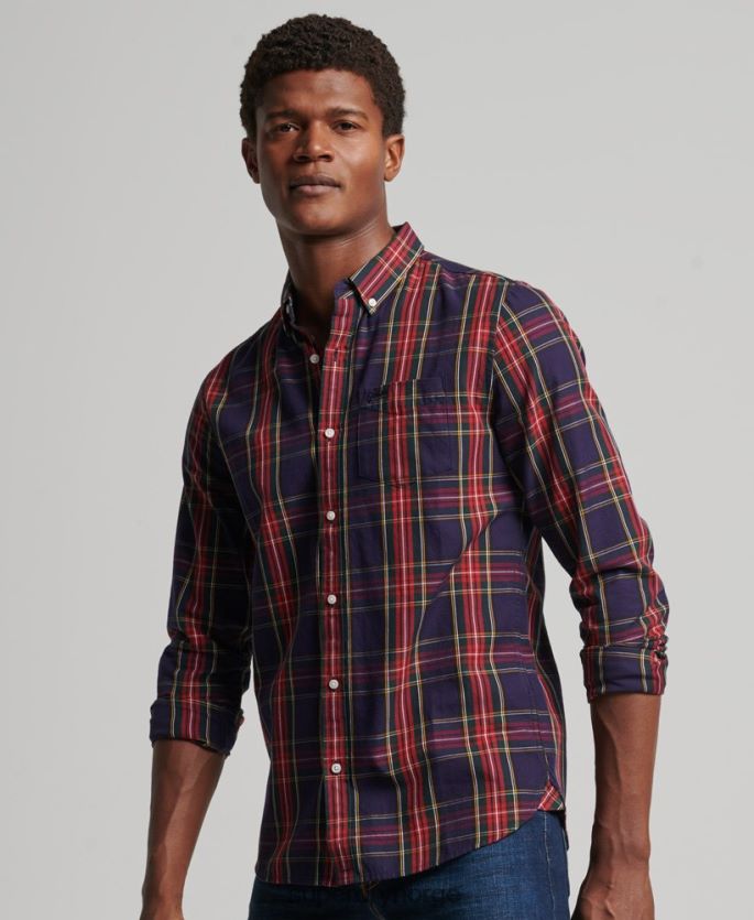 Superdry grønn klær 86P46D165 klassisk london skjorte med knapper menn