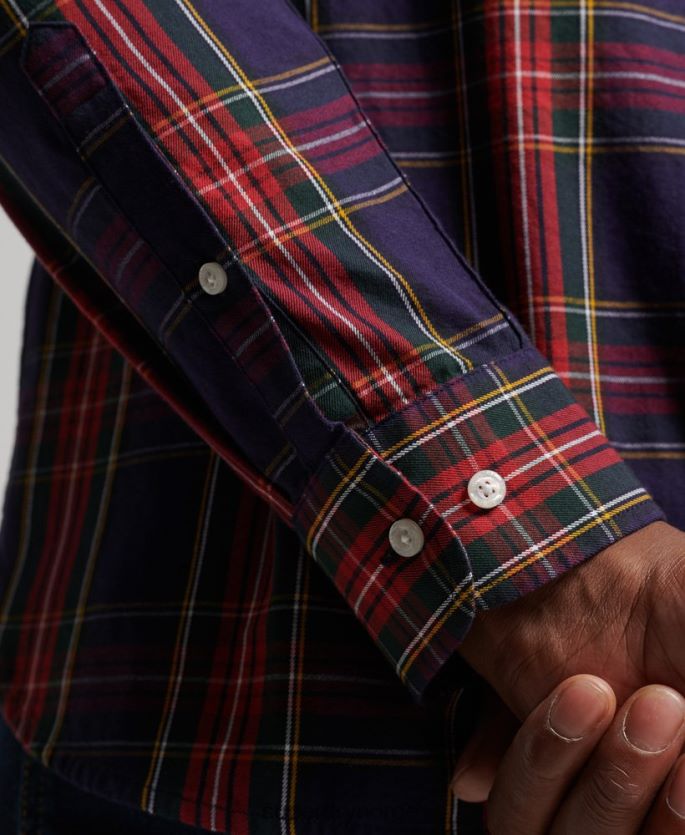 Superdry grønn klær 86P46D165 klassisk london skjorte med knapper menn