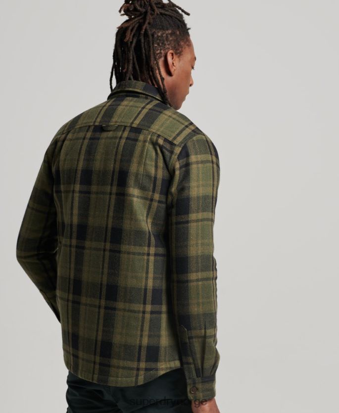 Superdry grønn klær 86P46D175 kjøpmann - vattert overskjorte menn